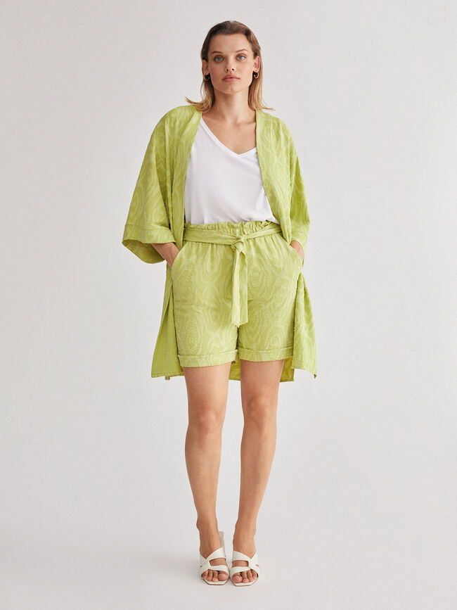 Caftan corto jacquard Oliva Calido