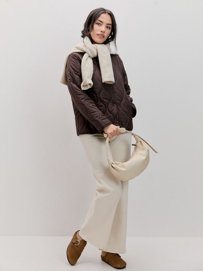 CHAQUETA ACOLCHADA CUELLO Marron Oscuro