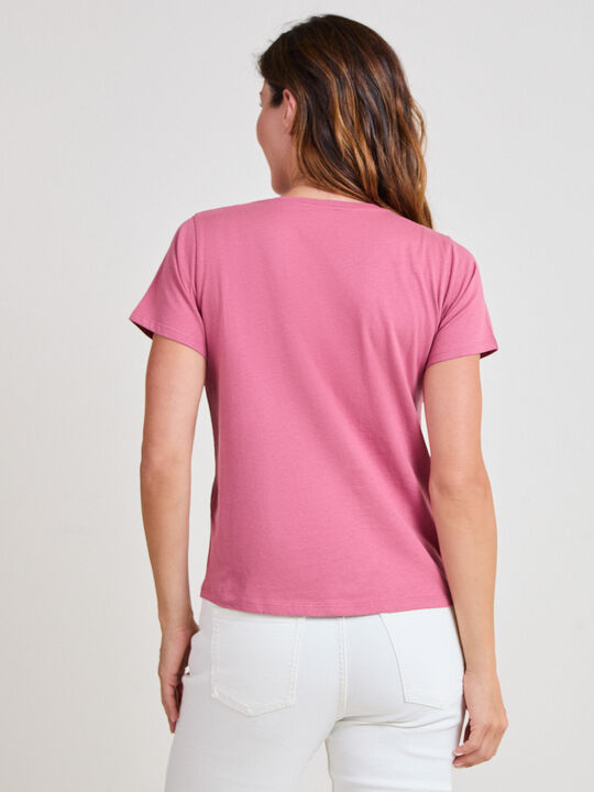 CAMISETA PINCELADAS FLORES Malva image number null