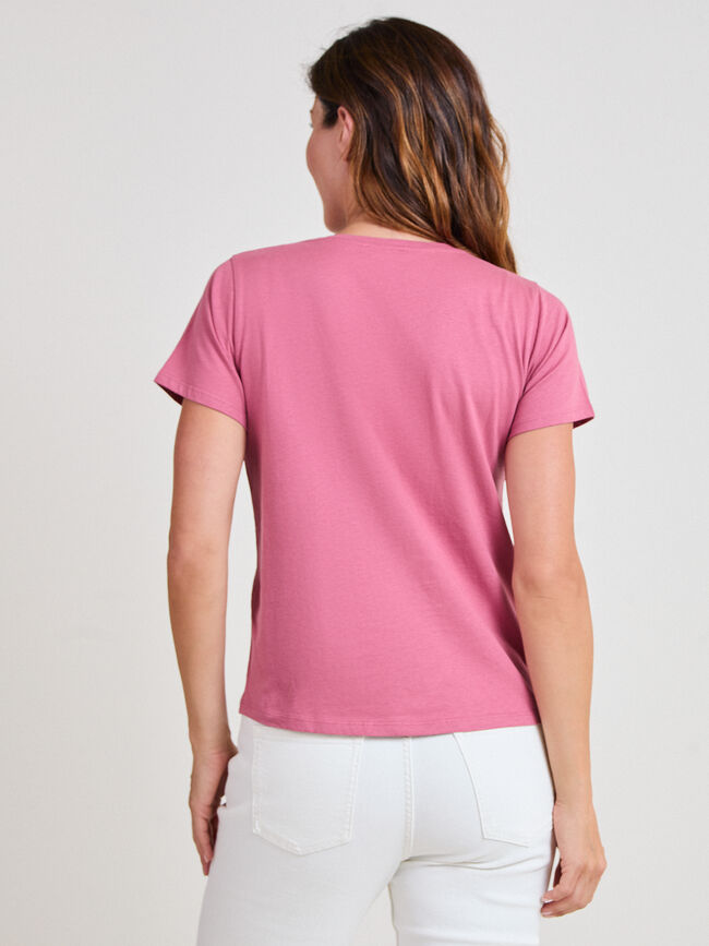 CAMISETA PINCELADAS FLORES Malva