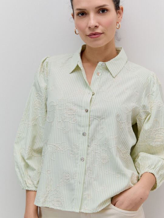 BLUSA MANGA ABULLONADA Crudo image number null