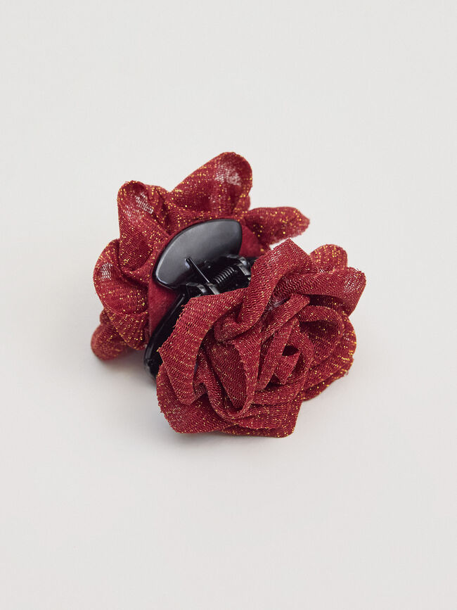 PINZA TEJIDO FLOR Rojo Barro