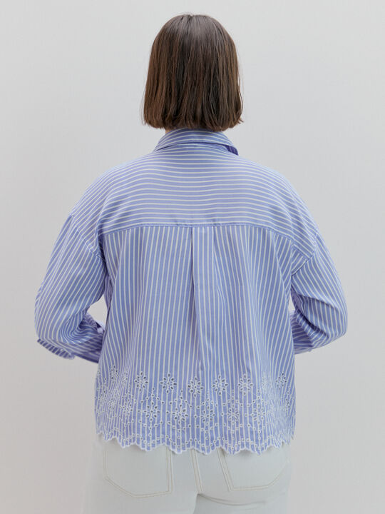 CAMISA BORDADO SUIZO Azul Chambray image number null