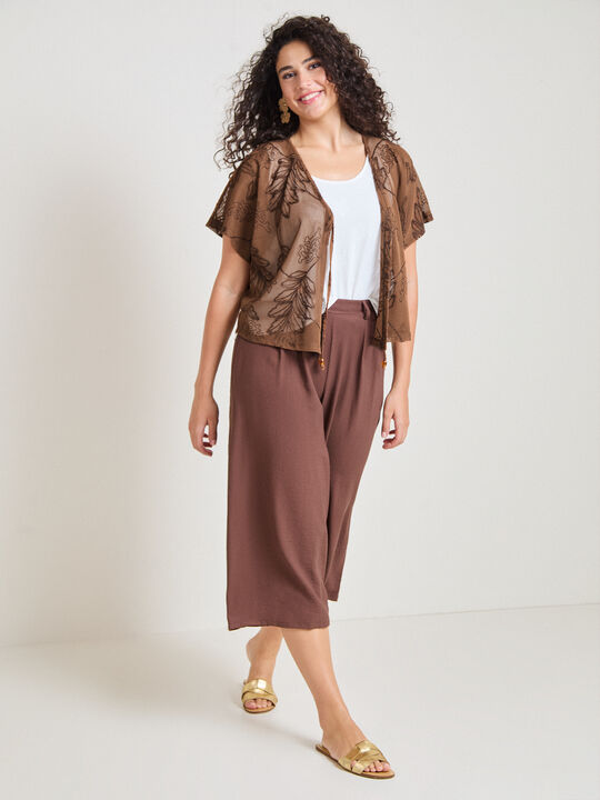 CHAQUETA CALADA PALMERAS Marron image number null
