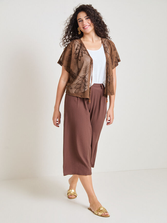 CHAQUETA CALADA PALMERAS Marron