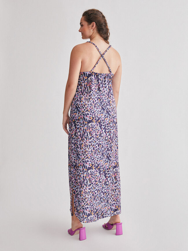 Vestido tirante fruncido Malva Empolvado