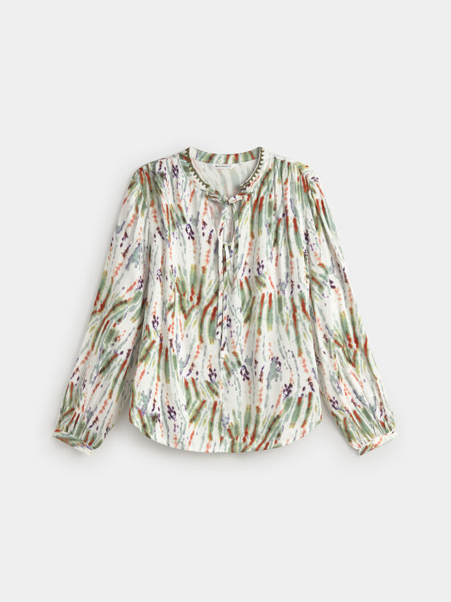 BLUSA CORDONES FLUIDA Crudo