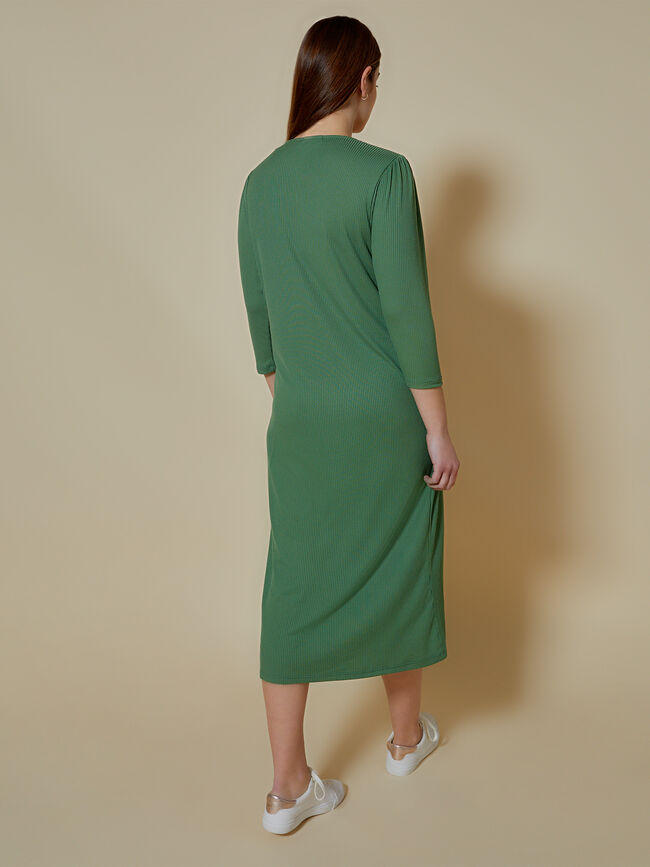 VESTIDO DETALLE BOTONES Verde Viridian