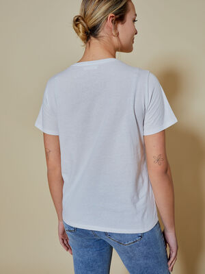 camiseta detalle estampado 100% algodón Blanco Optico image number null