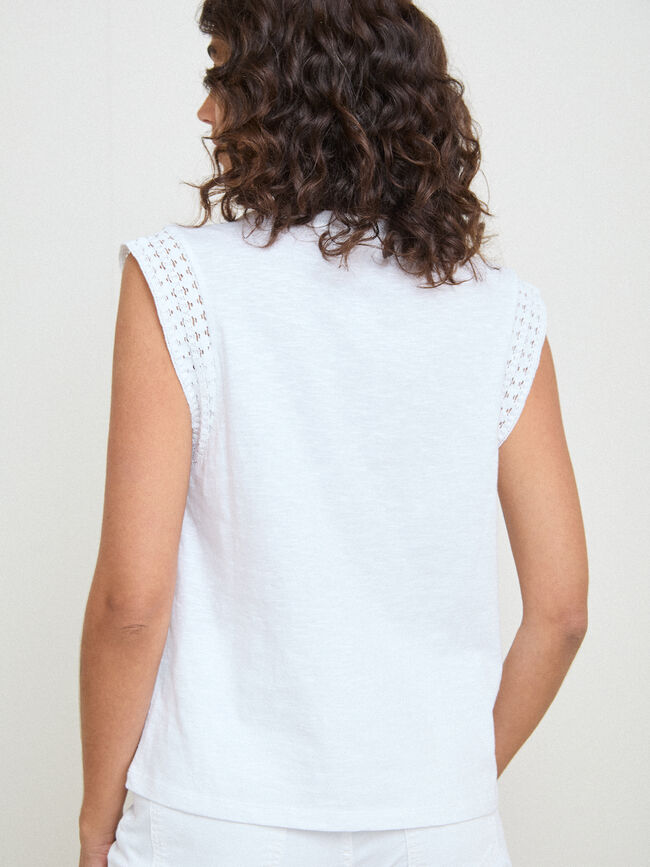 TOP CROCHET DETALLE Blanco Optico