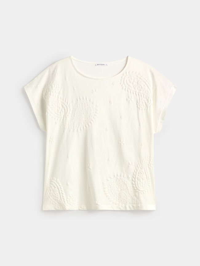 CAMISETA PAISLEY RELIEVE Blanco Hueso