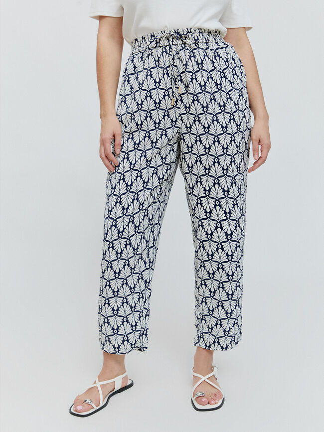 PANTALON FLUIDO ESTAMPADO Azul Noche