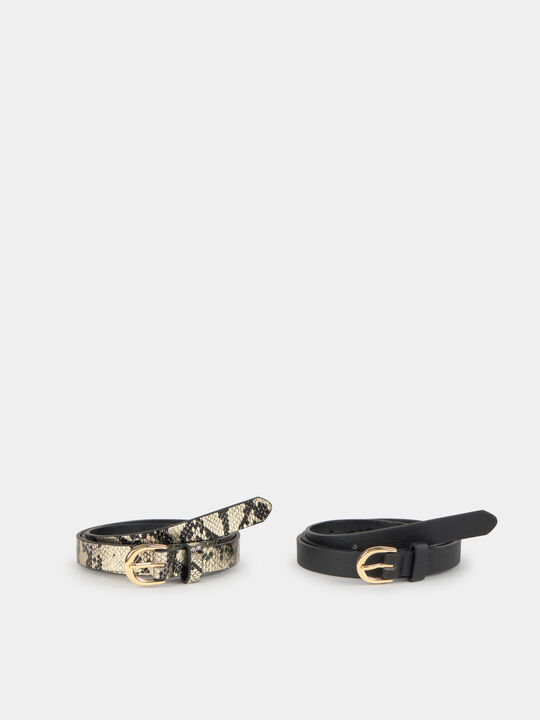 PACK CINTURON ANIMAL Y NEGRO Multicolor image number null