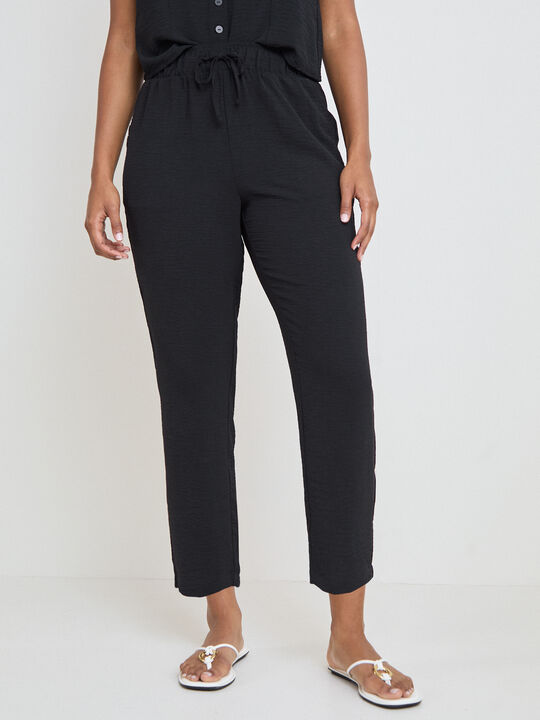 PANTAL&Oacute;N JOGGER FLUIDO Negro image number null