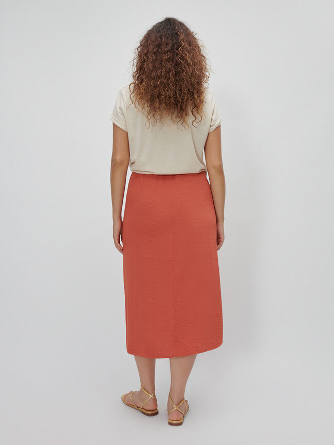 FALDA MIDI ABERTURAS Teja