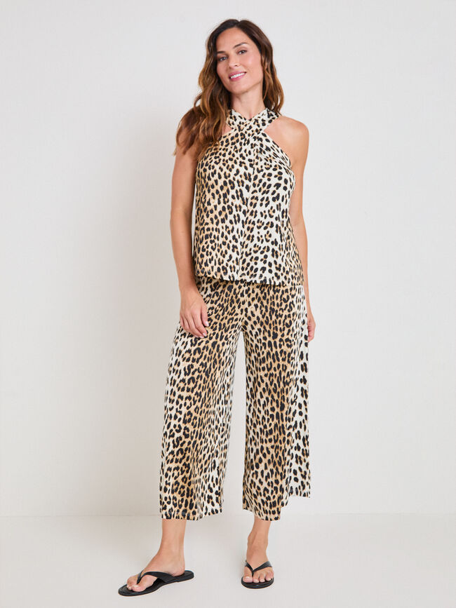 TOP LEOPARDO Negro