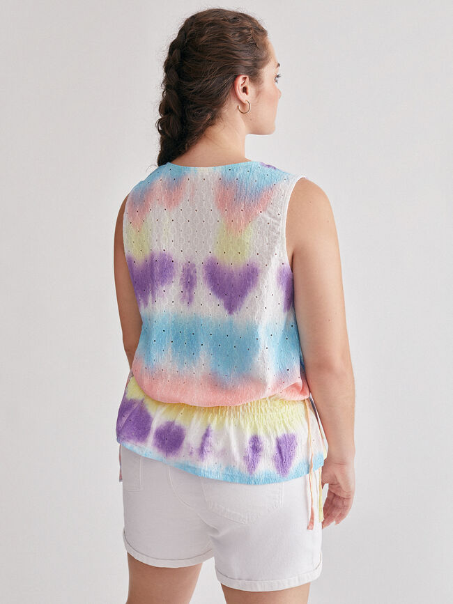 Top tie dye detalle cintura Amarillo Pastel