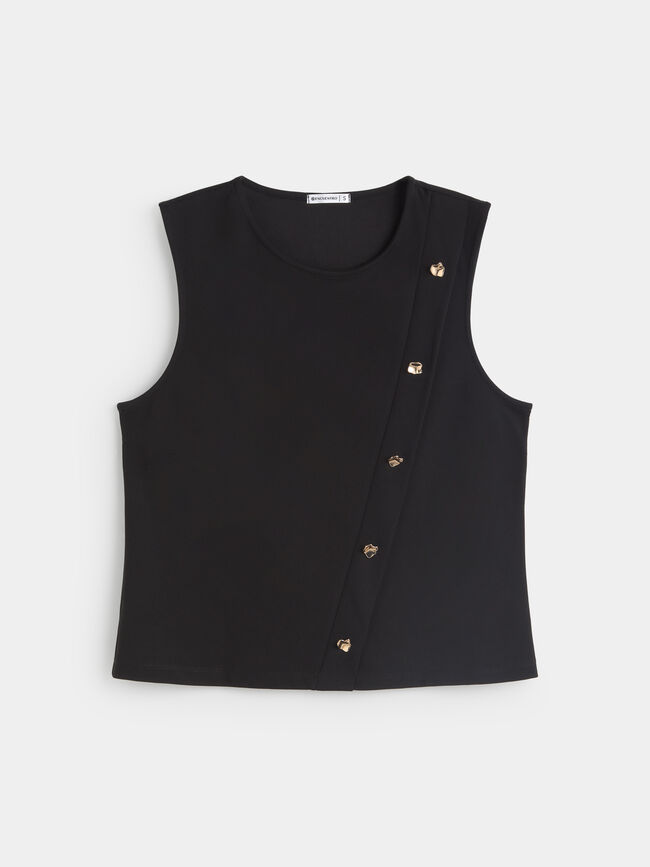 CHALECO ASIMETRICO Negro