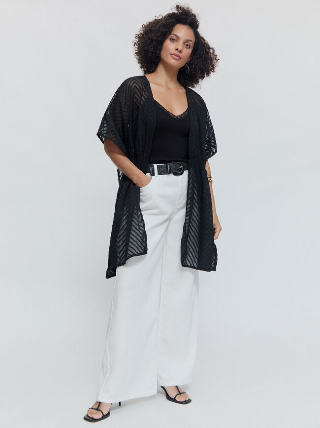 KAFTAN DETALLE ELÁSTICO Negro