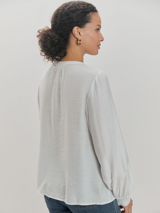 BLUSA CANESÚ PUNTILLA Blanco Optico image number null