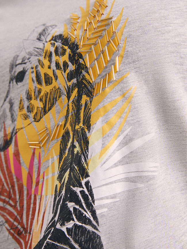 Camiseta estampado jirafa GrisVigoreClaro