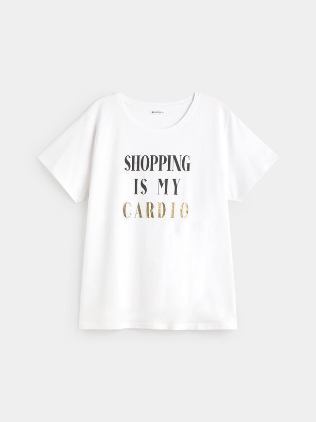 CAMISETA LETTERING BRILLO Blanco Optico