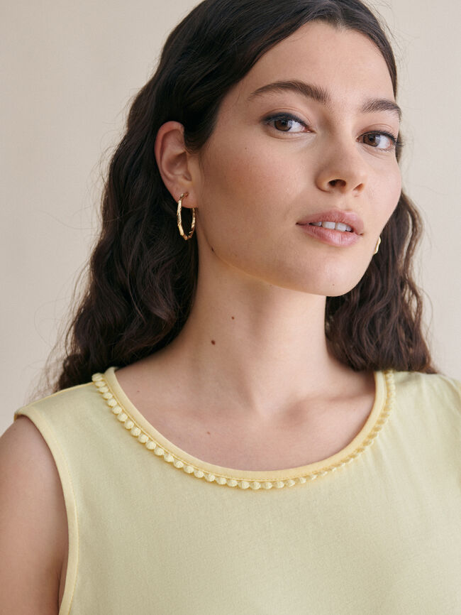 top crochet en bajo 100% algodón Amarillo