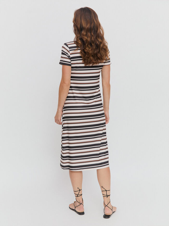 VESTIDO CANALE RAYAS Azul Marino