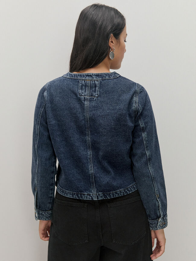 CHAQUETA CORTA DETALLES Dark blue