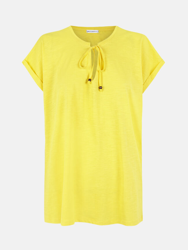 Camiseta lazada en escote 100% algodón Canario