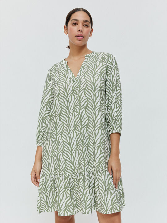 VESTIDO FLUIDO ANCHO Kaki image number null
