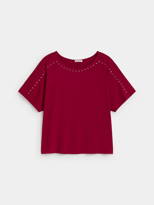 CAMISETA DETALLE Dark Cherry image number null