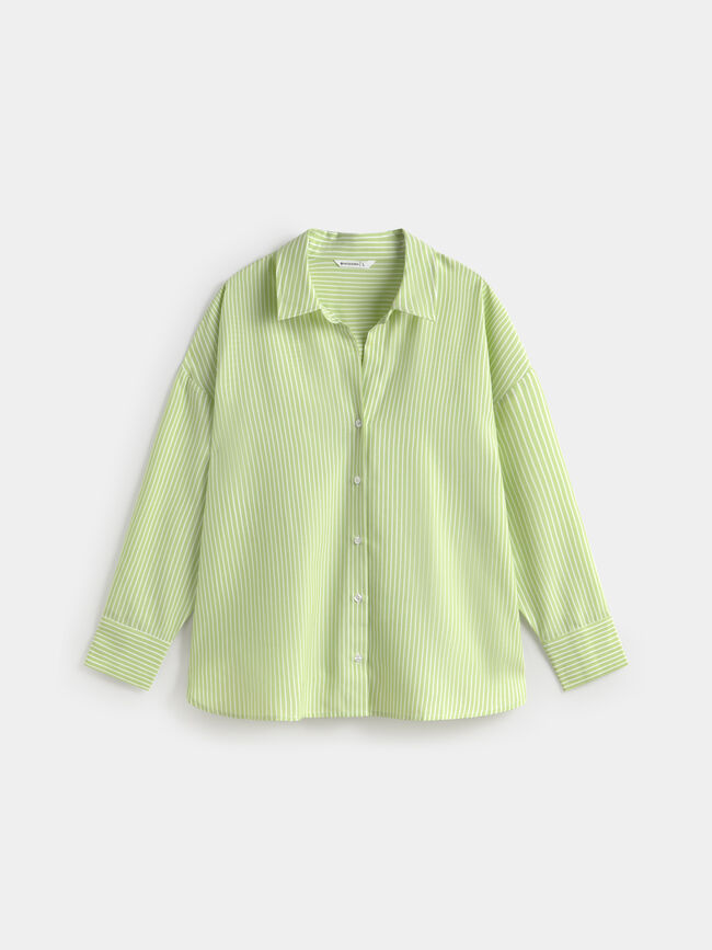 CAMISA RAYAS OVERSIZE Verde