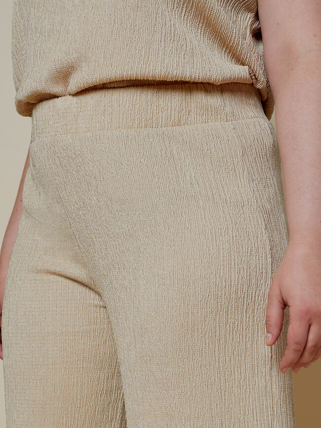 pantalón palazzo largo Beige