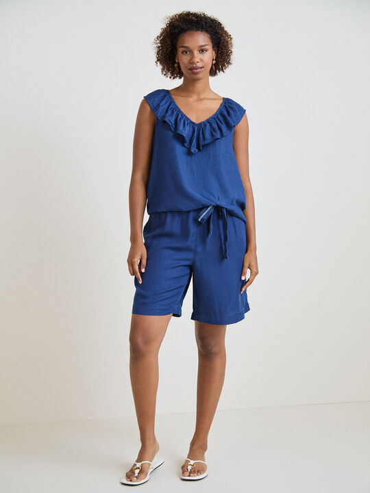 SHORT CINTURON Dark blue image number null