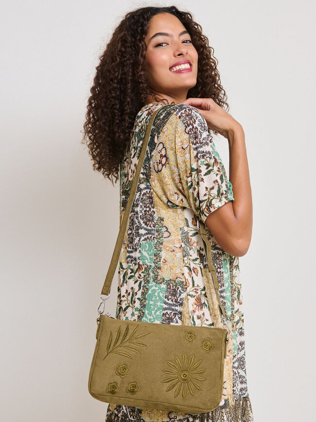 BOLSO ANTELINA BORDADO verde militar