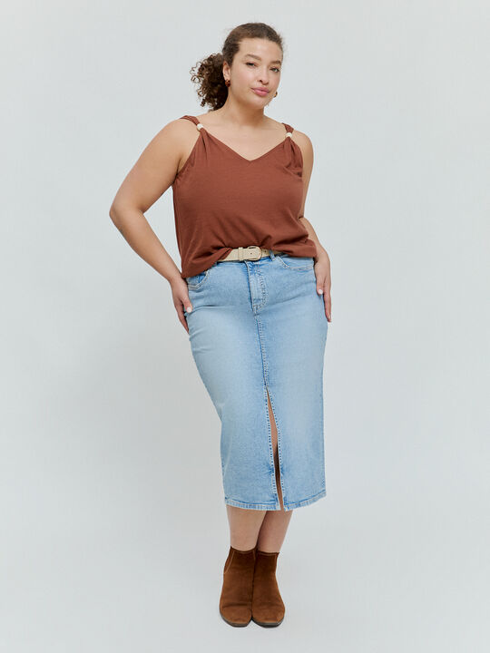 TOP DETALLE TIRANTE Marron chocolat image number null