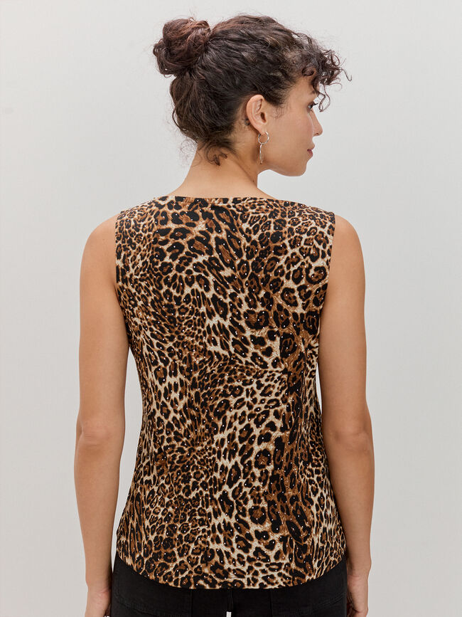 CAMISETA DETALLE STRASS Negro