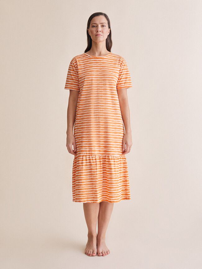 Vestido estampado volante en bajo Estampado 1