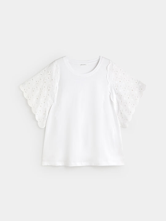 CAMISETA DETALLE MANGAS Blanco Optico image number null
