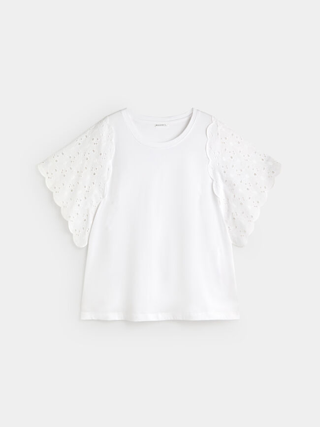 CAMISETA DETALLE MANGAS Blanco Optico