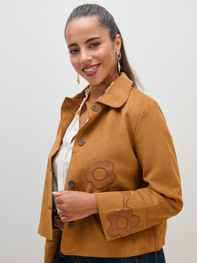 CHAQUETA ANTELINA FLORES OLIVA GOLD