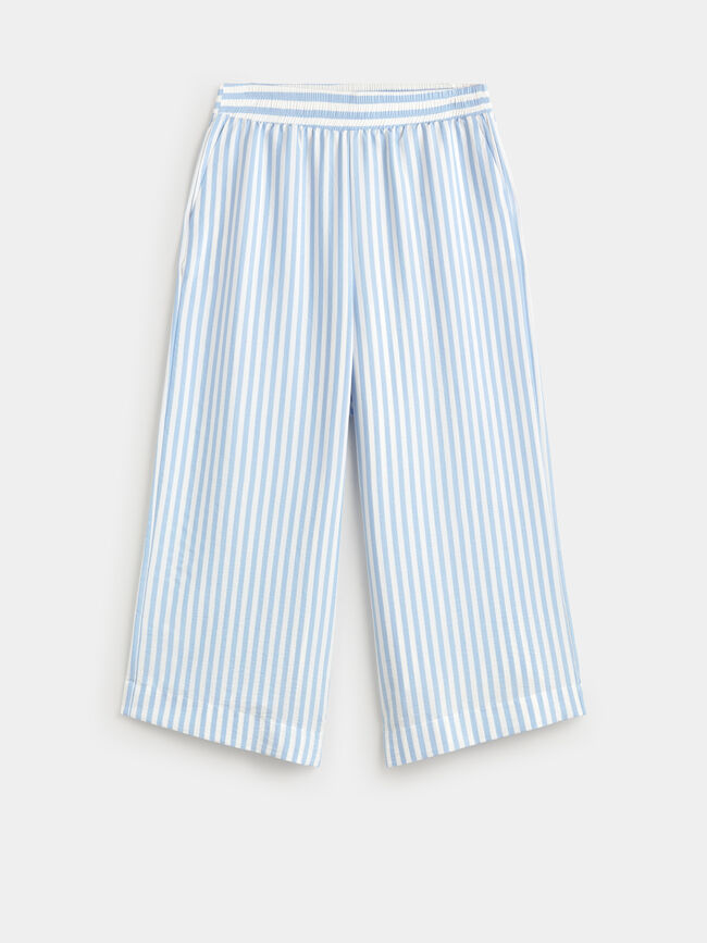 PANTAL&Oacute;N CULOTTE RAYAS Celeste
