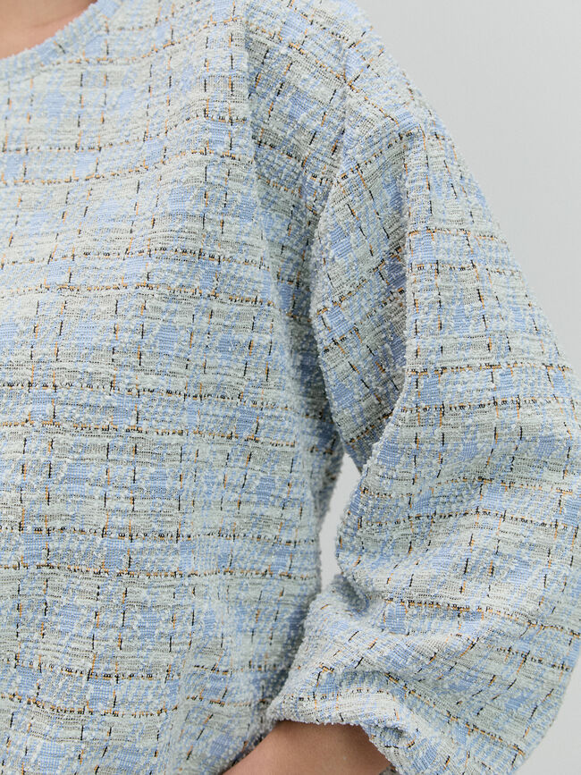 SUDADERA TWEED GLOBO Azul