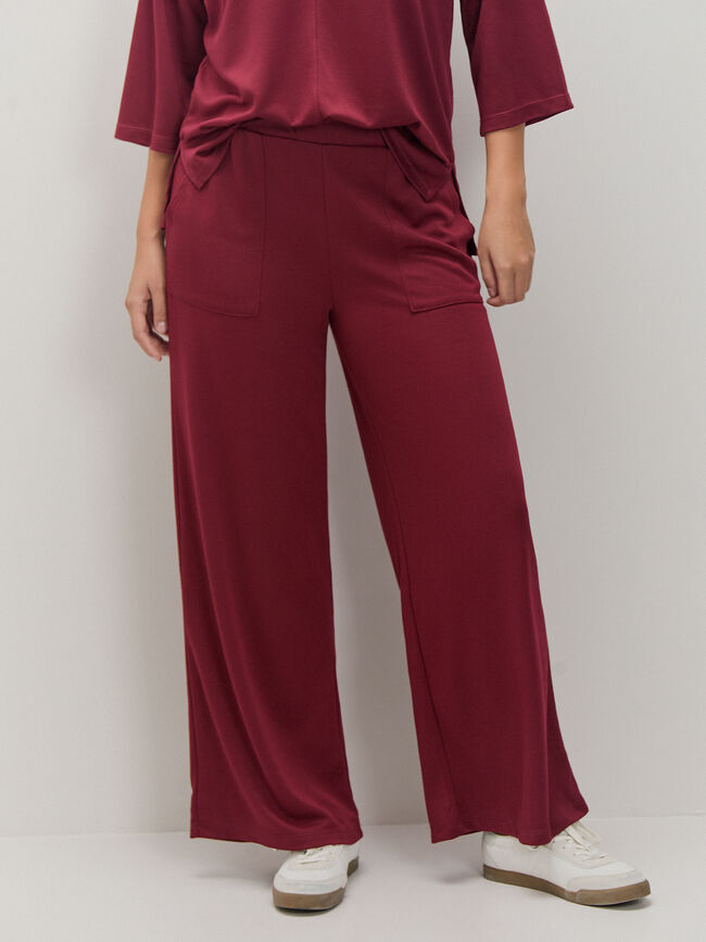 PANTALON DETALLE BOLSILLO Granate