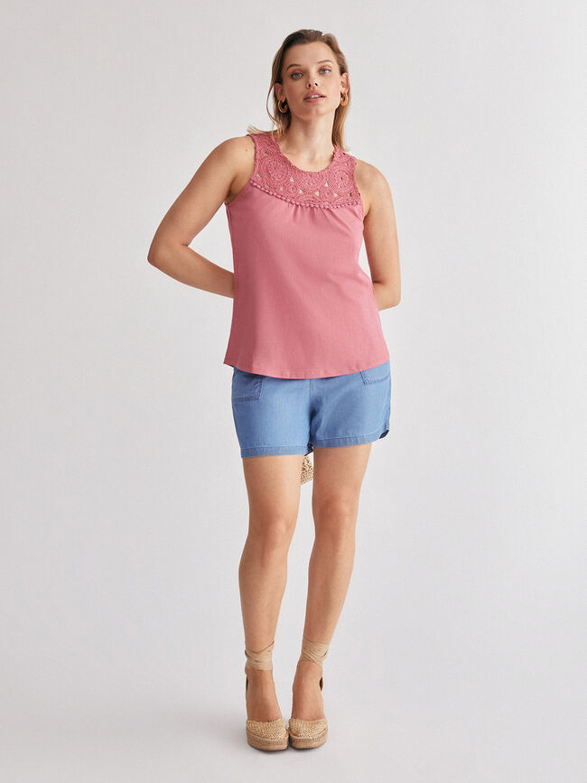 TOP CROCHET Naranja Sunset