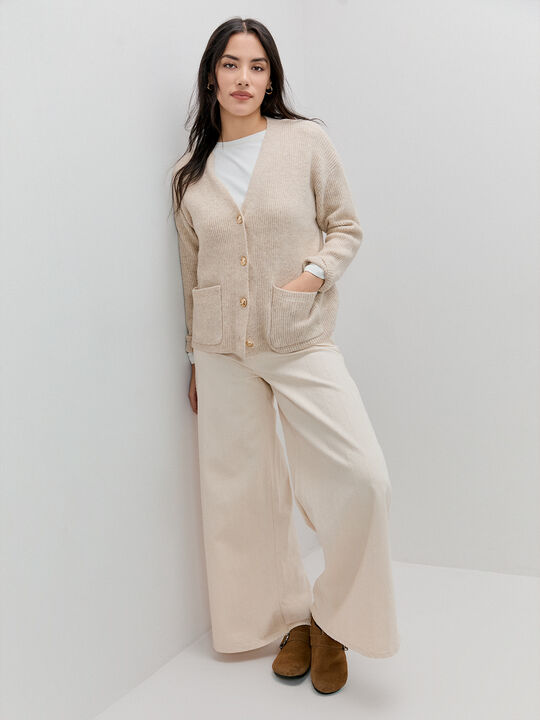 CARDIGAN PICO OVERSIZE Camel image number null