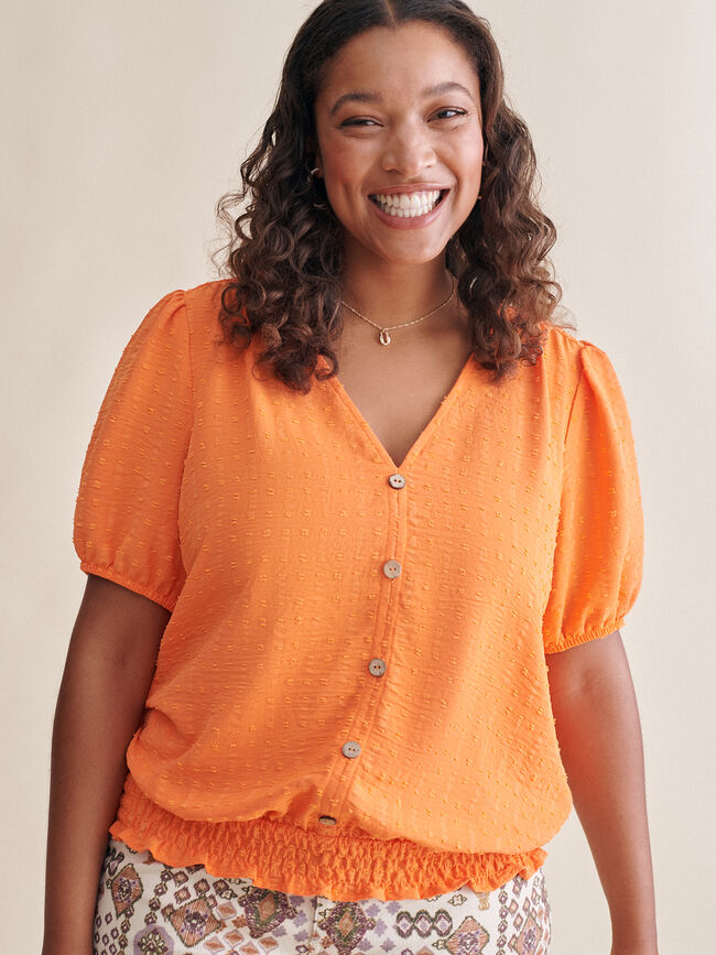 Blusa plumeti abotonada Mandarina