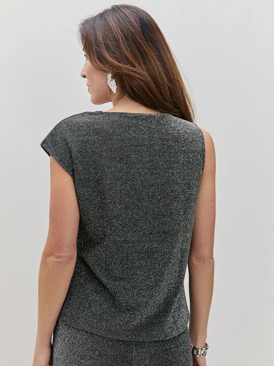 CAMISETA DETALLE BRILLO Plata image number null