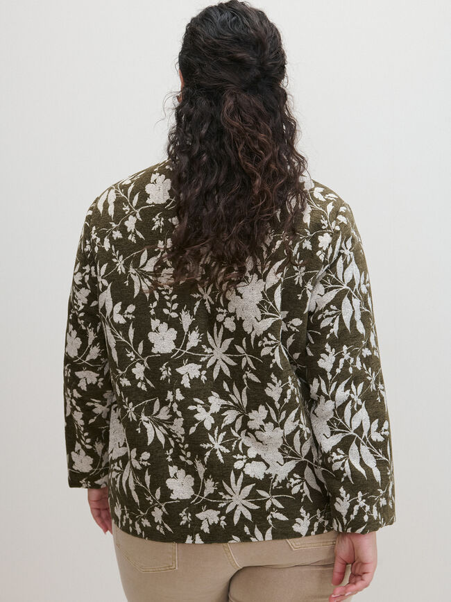 CHAQUETA JACQUARD BOLSILLOS Kaki